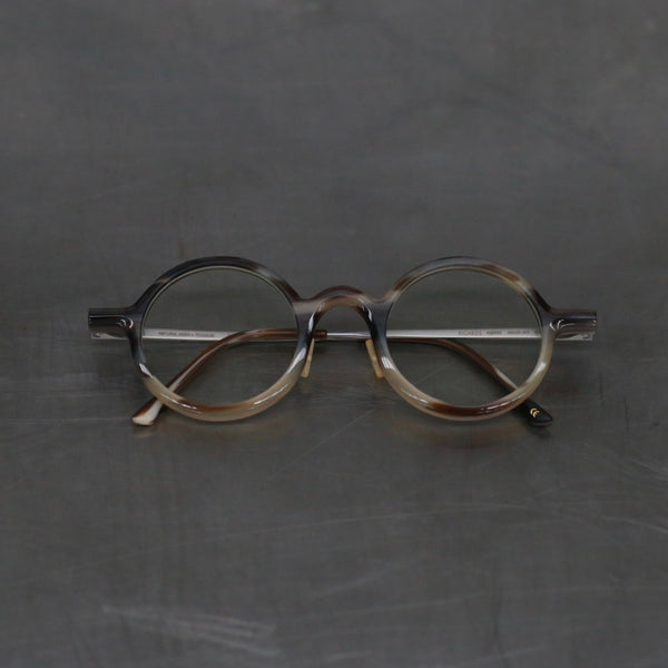 Rigards RG0092 Collection Buffalo Horn Round Frame Eyeglasses RG-RG0092-MICAITM Camouflage Frame Transparent Lenses